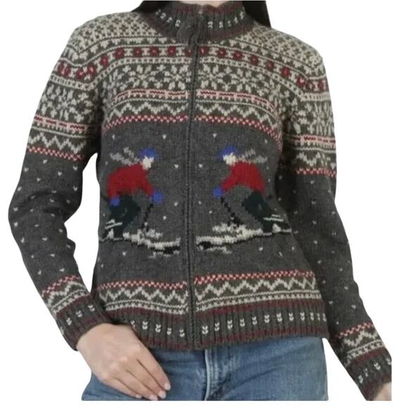 Ralph Lauren Vintage Wool Ski Sweater Fair Isle Graphic - Picture 4 of 4